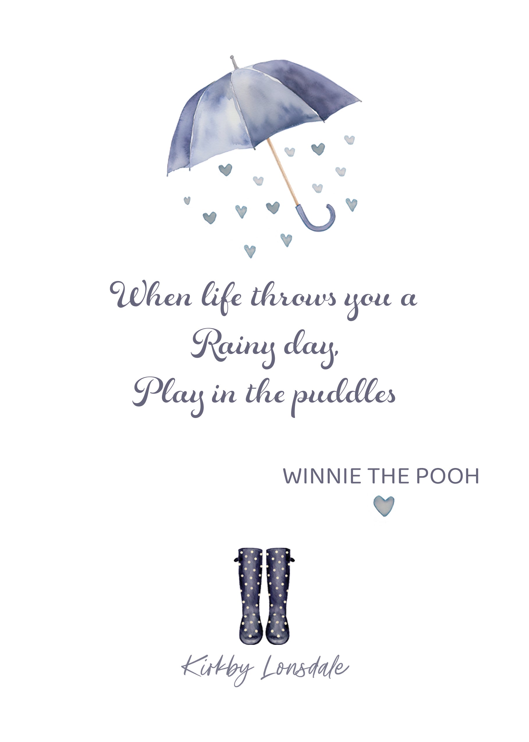 Puddles A5 Print: Winnie Wisdom Kirkby Lonsdale