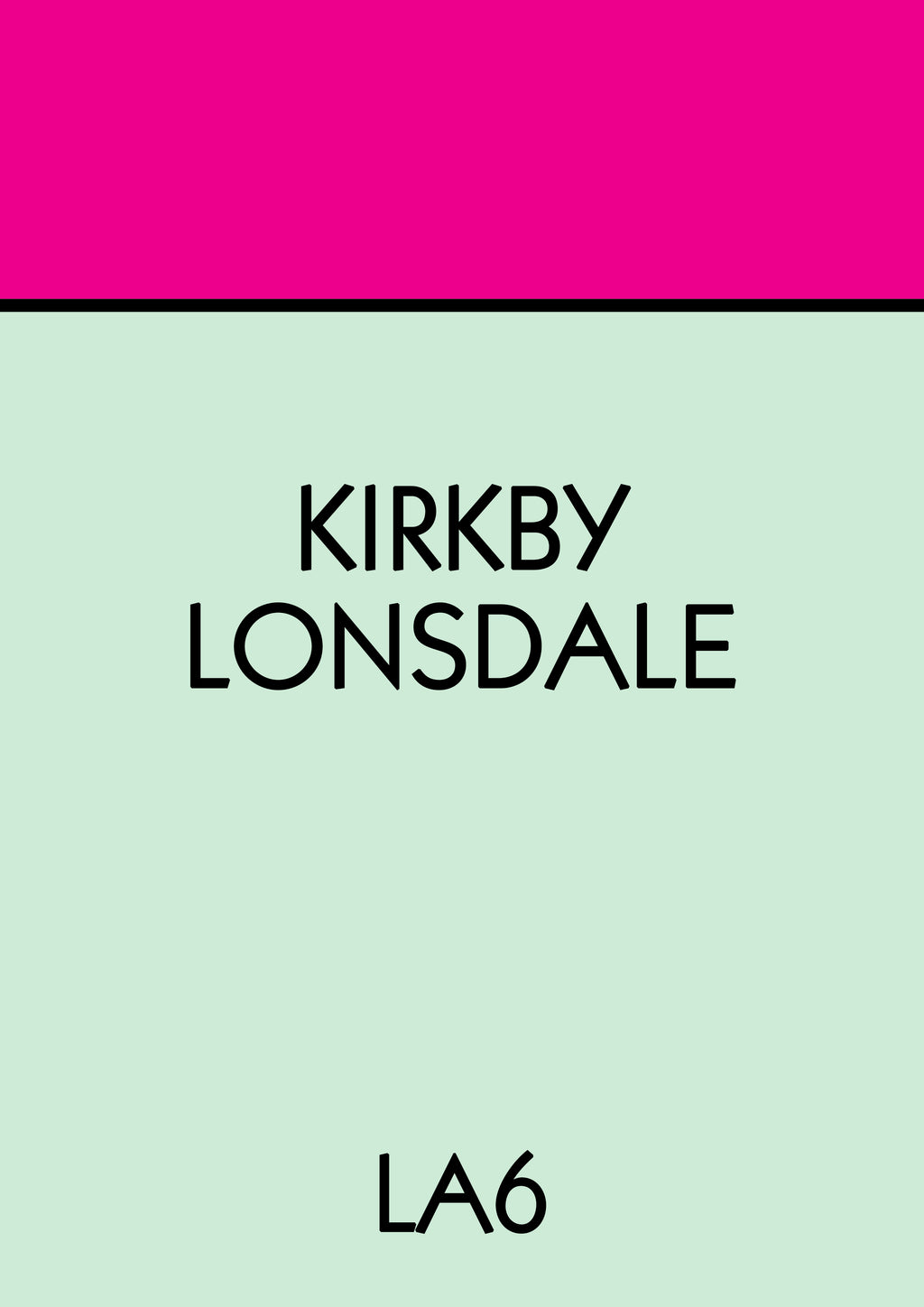Kirkby Lonsdale A3 Print: Monopoly Style